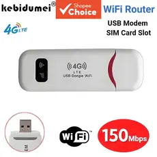 Modem USB LTE 4G Dongle WiFi Roteador Móvel 150Mbps Cartão de Rede Sem Fio Cartão SIM WiFi de Bolso Roteador Hotspot