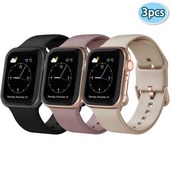 Pulseira De Silicone Para iWatch Smartwatch Relógio Inteligente Ultra/SE 3 2 Série 11 10 9 8 7 6 5 49mm 46 45 41 44 40 4