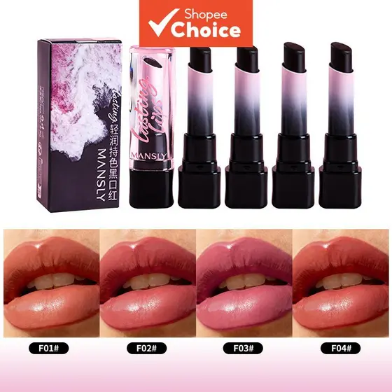 Mansly Black Paste 4pcs/Set, Batom que Muda de Cor, Longa Duração e Hidratante, Maquiagem para Lábios, 2,8 g