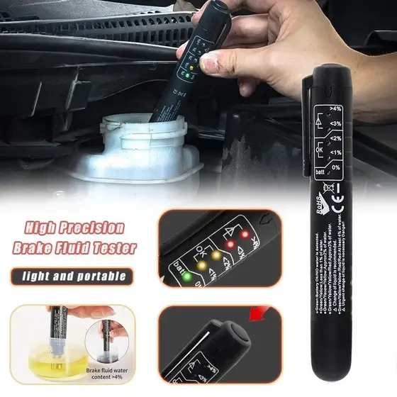 Caneta Testadora de Fluido de Freio Automotiva - Ferramenta de Teste de Qualidade de Óleo de Freio com Display LED
