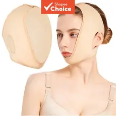Faixa de emagrecimento facial com formato de rosto V, elástica, para remoção de papada dupla e levantamento do rosto,