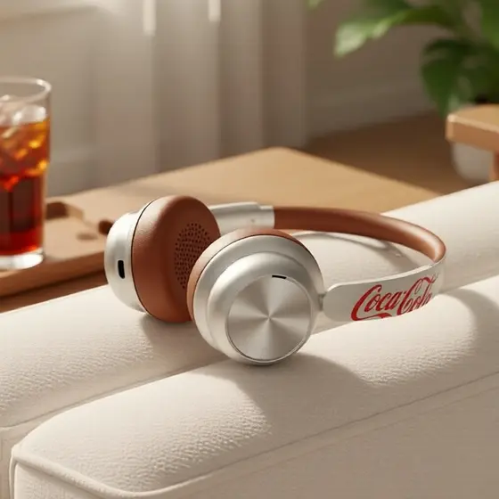 Fones de Ouvido Sem Fio Coca-Cola T26 Retro, HiFi Estéreo, Chamadas em HD, Cancelamento de Ruído