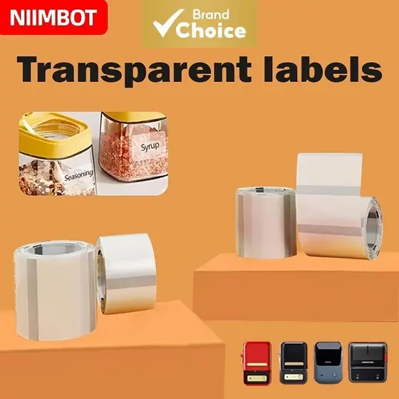Niimbot Etiquetas Adesivas Transparentes Fita Rolo De Papel Térmico À Prova D'água Fabricante De Para Impressora
