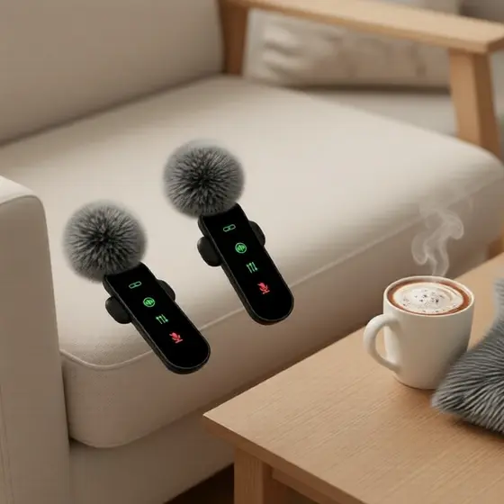 Microfone de Lapela sem Fio, Plug & Play com Cancelamento de Ruído, Ideal para Gravação de Vídeo e Transmissão ao Vivo
