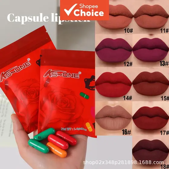 Conjunto de Batons Mini Cápsula com 9 Cores, Fosco, Portátil, Maquiagem Labial Aveludada