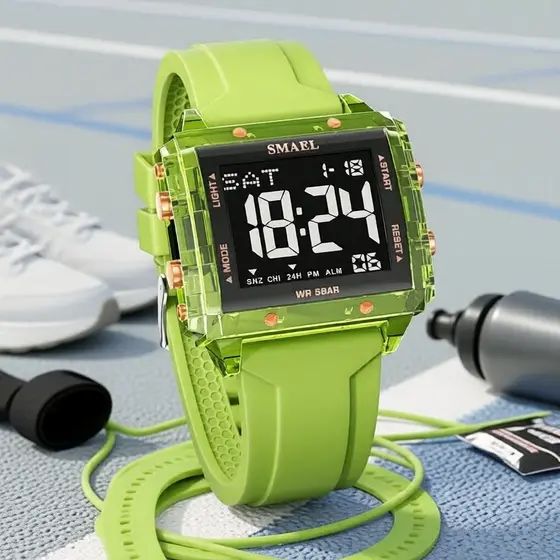 SMAEL 8128 Relógio Esportivo Original Masculino à Prova D'Água com Alarme, Luz Noturna, Estilo Moda e Negócios