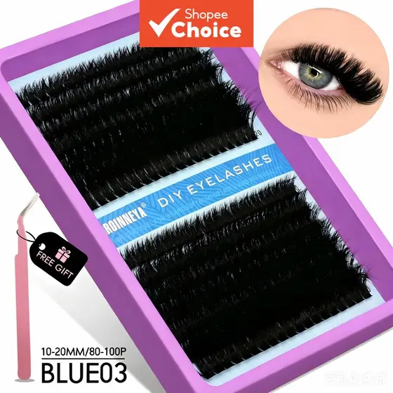 Cílios postiços grossos e enrolados, estilo americano retrô - kit misto 10-16 mm - efeito natural de cílios de pelinho