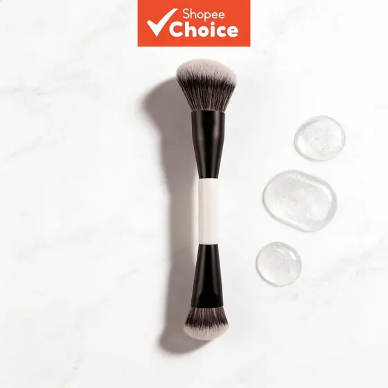 Pincel De Base De Duas Cabeças Makeup by Mario F4 Para Aplicação De Blush E Destaque