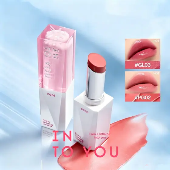 INTO YOU Batom Brilho Espelho, Brilho Alto, Batom Hidratante de Longa Duração, Maquiagem Labial Lisa e Brilhante para