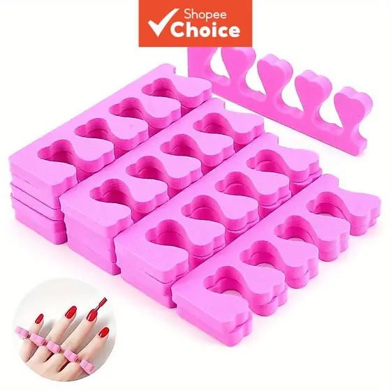 Separadores de Dedos para Unhas Rosa, Esponja Macia em Gel UV, Ferramentas para Manicure e Pedicure