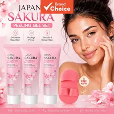 LAIKOU Sakura Gel Esfoliante 3 peças Conjunto Esfoliante Facial Limpeza Profunda dos Poros Removedor de Cravos Removedor