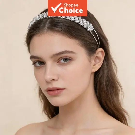 Tiara De Coroa De Strass De Liga De Zinco , Acessório De Cabelo De Noiva Elegante Para Uso Diário Formal De Festival