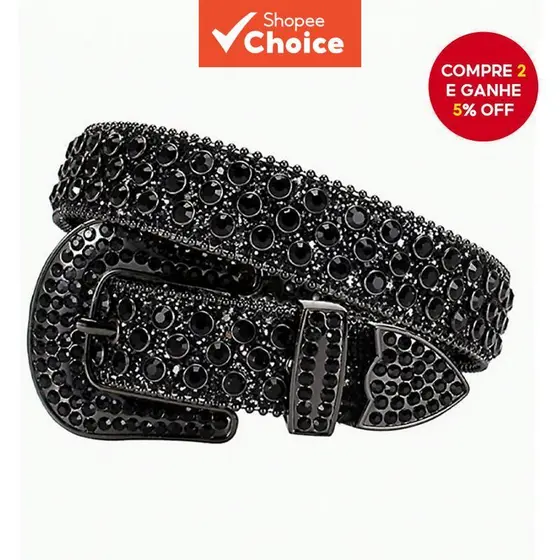 Cinto feminino com strass, elegante, cravejado de cristais, estilo punk e hip-hop, acessório para jeans