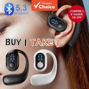 Compre 1 E Ganhe 1 Fones De Ouvido Branco Sem Fio Bluetooth 5.3 À Prova D'água Bateria Longa Microfone Tampões Para Os O