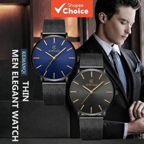 Minimalista Ultra-Fino Relógio De Quartzo Analógico Masculino Luxo Malha Milanesa Banda De Aço Inoxidável Moda Negócios