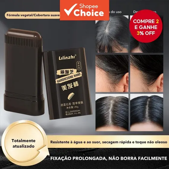 Bastão De Cor De Cabelo À Prova D'água E De Manchas Com Pente Tintura Resistente A Óleo Aparência Natural Fácil Aplicaçã