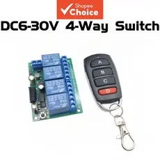 Receptor De Interruptor Sem Fio Módulo De Relé De 4 Canais DC6V-30V 10A 433MHz