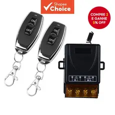  Interruptor de Controle Remoto Sem Fio RF 433Mhz AC 110V 220V Relé Receptor de Alta Corrente 30A para Motor de Porta,