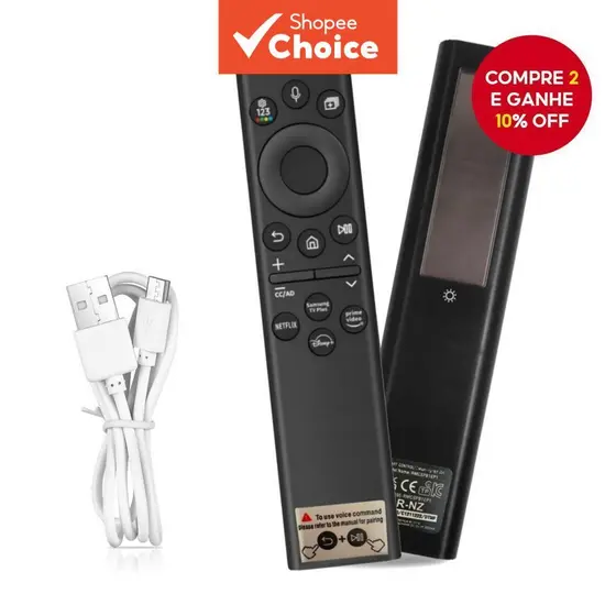 Controle Remoto de TV Recarregável para Smart TVs Samsung, Substituição para Todos os Controles Remoto Samsung