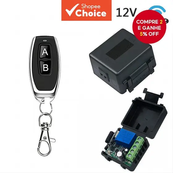 Receptor De Relé DC 12V 1CH RF 10A 433MHz Interruptor Sem Fio De Controle Remoto Para Fechadura De Porta