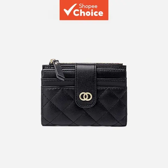 Carteira feminina curta, dobrável, com várias slots, carteira simples para estudantes, clipe para troca, bolsa de