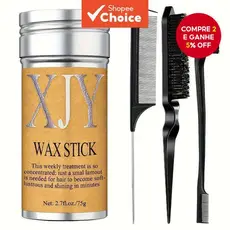  Conjunto de Estilização de Cabelo Wanmei: Escova para Cabelo com Cerdas e Cera para Penteado Suave e Pente de Rabo de