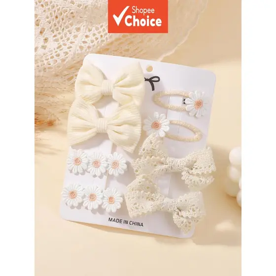 Conjunto De Grampos De Cabelo Com Laço Minimalista , 8 Peças , Estilo Fresco , Fofo , Festa De Feriado , Viagem , Rabo D