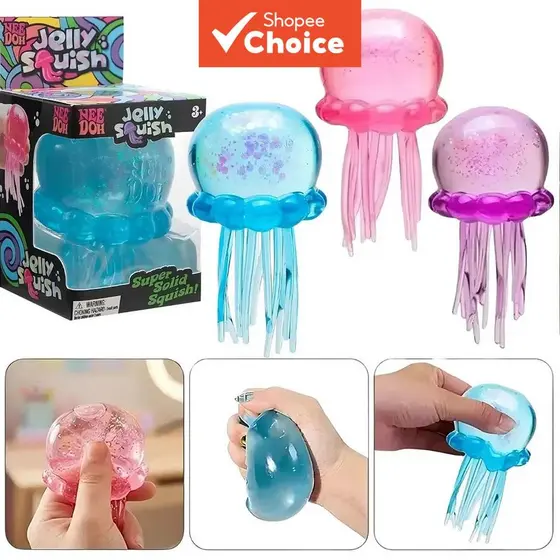 Bola de Gel Transparente e Brilhante de Gelatina, Brinquedo Super Macio de TPR para Espremer, Alívio de Ansiedade e
