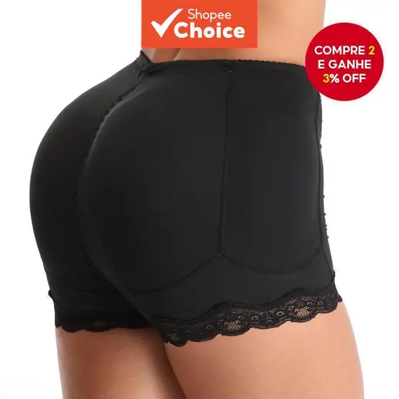 Shorts Femininos De Cintura Alta Acolchoados Para Levantamento De Quadril