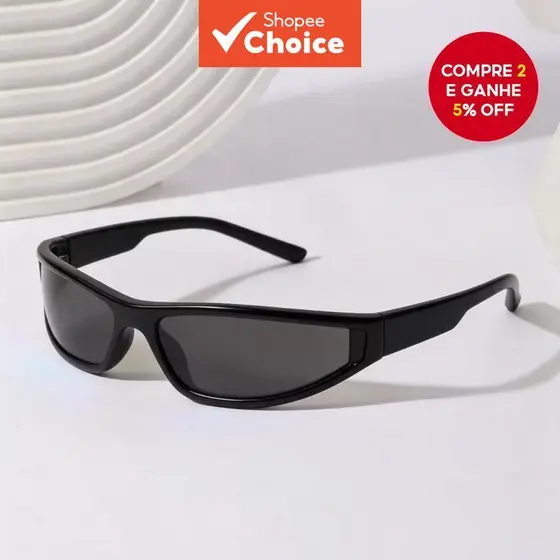 Óculos de Sol Y2K Retangulares com Proteção UV400 para Homens e Mulheres, Armação Fina, Estilo Punk, Ideal para Dirigir