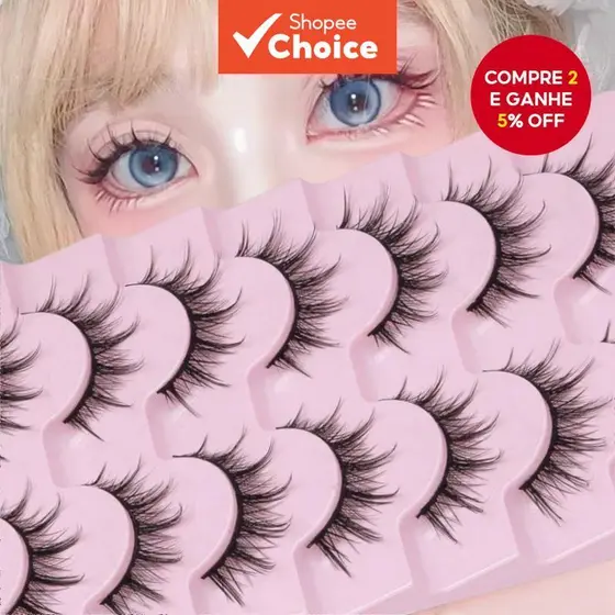 Cílios Postiços Estilo Cômico , Pacote De Cosplay De Anime Fofo Com Luz Estereoscópica 3D Natural De 7 Pares