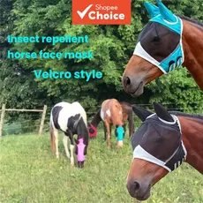 Máscara facial para cavalos Amazon Novo Modelo: respirável, proteção contra moscas e insetos