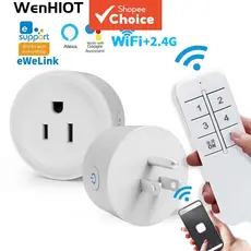 Tomada Inteligente WiFi EWeLink com Plug EUA, Tomada Sem Fio com Interruptor Sem Fio Compatível com Alexa e Google Home