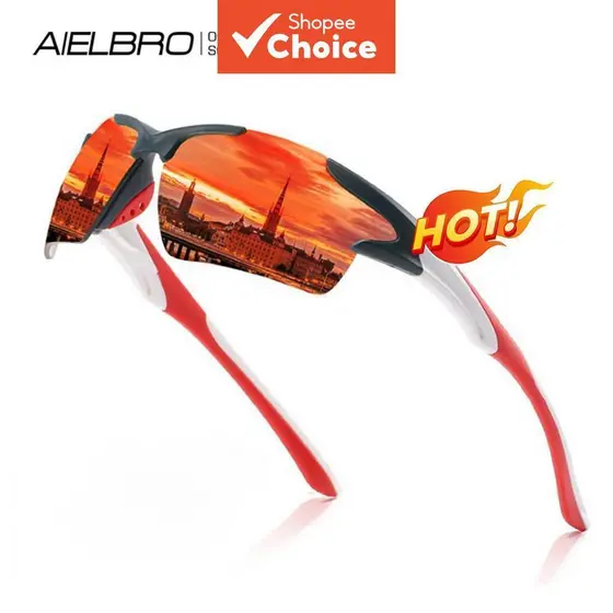 Óculos De Sol Polarizados AIELBRO Proteção UV400 Para Homens Ciclismo Condução Acampamento