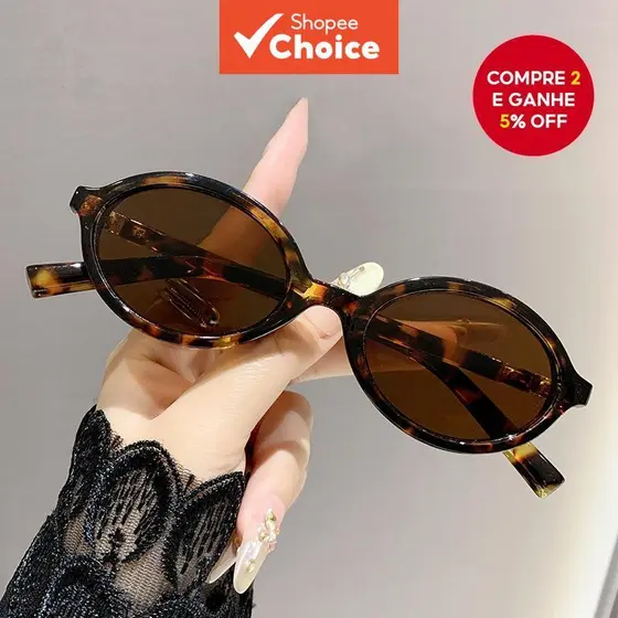 Óculos De Sol Femininos Retrô Ovais De Armação Pequena Uv400