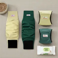 Fralda reutilizável para cachorro macho, estampa de osso e pata divertida, faixa abdominal lavável à prova de vazamentos