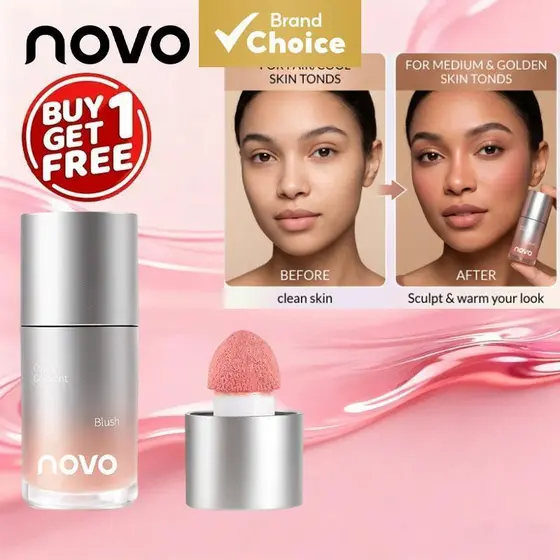NOVO Compre 1 Leve 2 - Blush Líquido de Longa Duração com Pigmentação Intensa, Acabamento Suave e Luminoso, Para