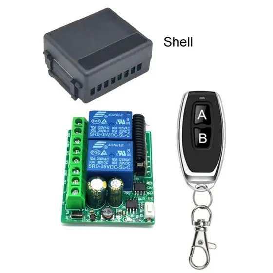Módulo De Interruptor De Controle Remoto Sem Fio DC 12V 24V 2CH RF 433MHz Para Motor De Haste Telescópica Linear Do Atua