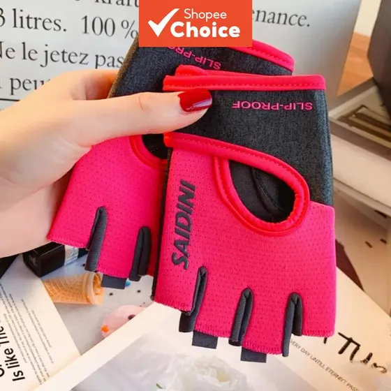 Luvas de ginástica sem dedos para mulheres, proteções para os pulsos, leves, evitam calos, resistentes ao desgaste,