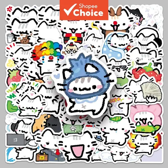 Adesivos De Graffiti Da Série Basil Kitten 50 Unidades Fofos Para Malas Capas De Celular Capacete De Laptop Skate Decora