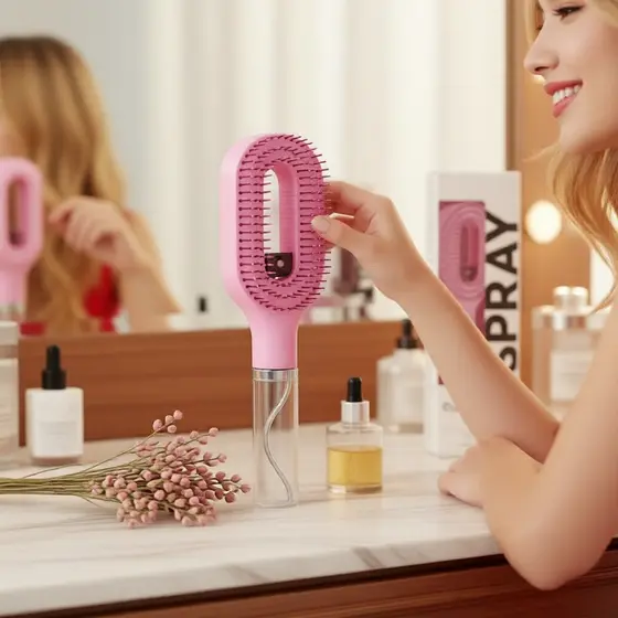 Pente Multifuncional Spray: Desembaraça facilmente os nós, reduz a dor de puxar e alisa o cabelo para uma limpeza