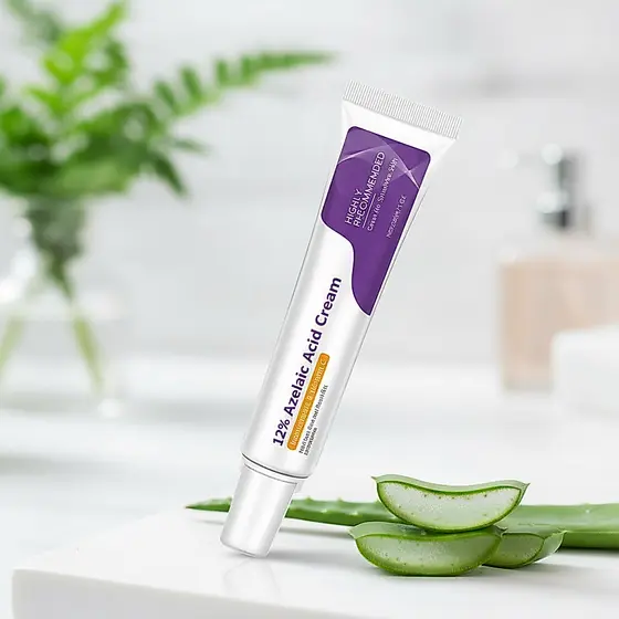 Creme Facial de Ácido Azelaico com Sérum 12%, Niacinamida & Vitamina C, Cuidados com a Pele Beleza para Todos os Tipos