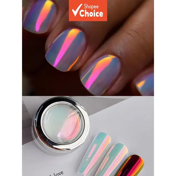 Aurora Neon Rosa Pó de Arte de Unha, Pigmento de Manicure DIY que Brilha no Escuro, Gel Térmico Mágico de Mudança de