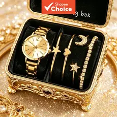 Conjunto De Relógio De Quartzo Feminino Elegante Minimalista Casual Com Pulseira Leve E Para Presente De Uso Diário
