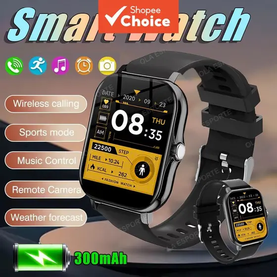Novo Smartwatch 1.83 Tela Cheia Chamada Bluetooth Monitor de Pressão/Oxigênio Sanguíneo Relógio Inteligente para Homens