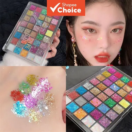 Maquiagem de palco: 40 ganchos de glitter, sombras com lantejoulas, adesivos para o rosto, maquiagem super brilhante e