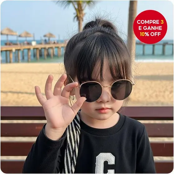 Óculos de Sol Pretos Infantis com Proteção UV - Moda para Meninos e Meninas