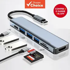  Estação de Acoplamento USB C 7 em 1 Premium com Leitor de Cartões de Memória HDMI para MacBook PC