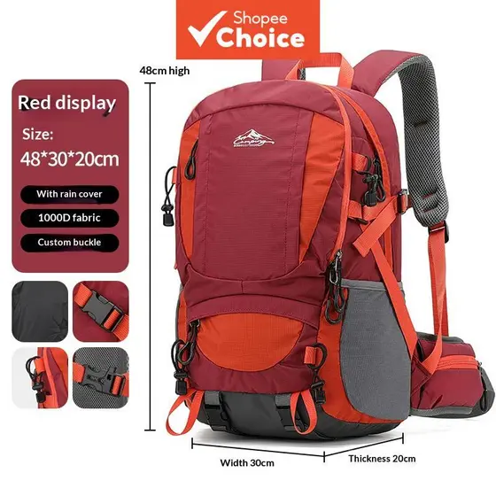 Mochila de trilha leve de 30 L à prova d'água para atividades ao ar livre, com capa de chuva, ideal para caminhadas