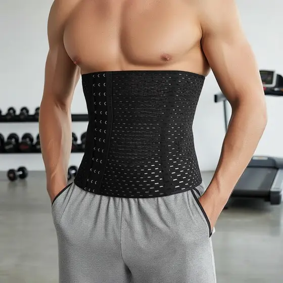 Cinto Modelador Masculino Preto - Cinta para Treinamento de Cintura | Cinta Modeladora com Controle de Barriga,